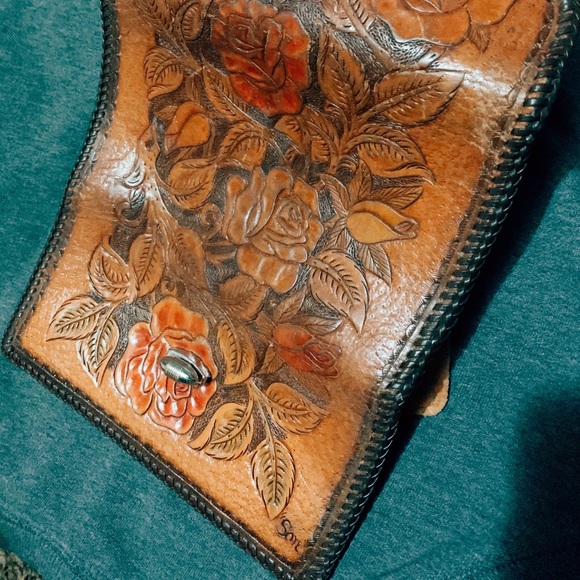 Vintage handmade genuine leather wallet - Picture 3 of 6